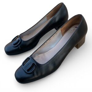 Salvatore Ferragamo Black Block Heels Heels Pumps 8.5